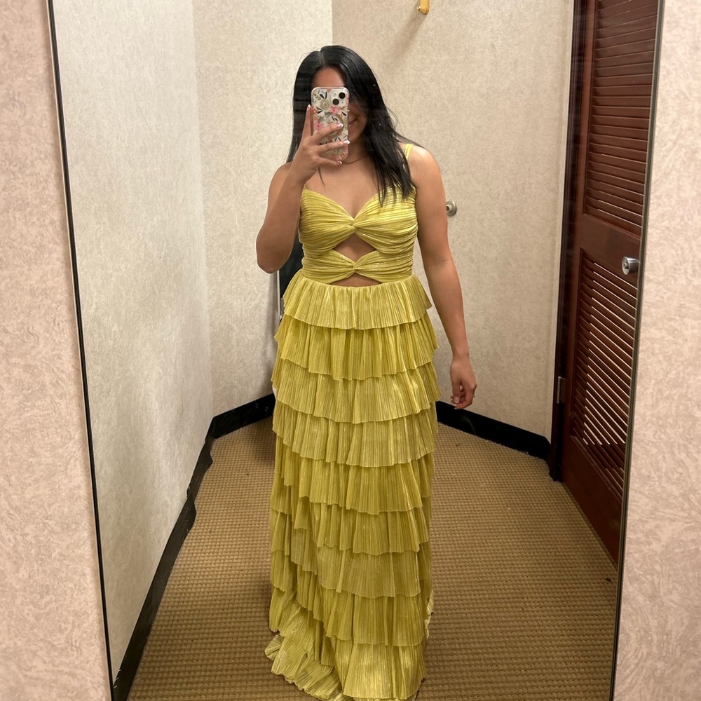 Gianni Bini Plisse Metallic Maxi Dress